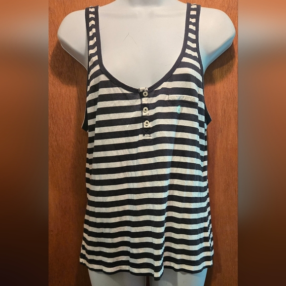 Aerie Black&white Striped Lightweight Tank Top SzL NWT - Picture 2 of 8